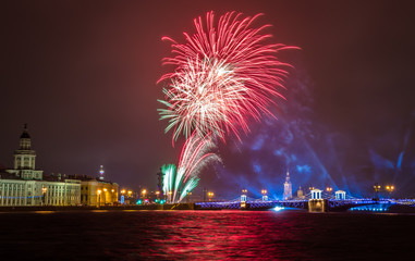 fireworks over the city