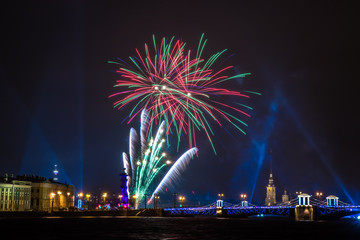 fireworks over river