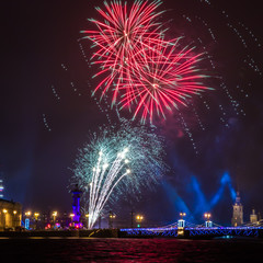 fireworks over the city