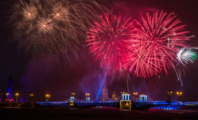 fireworks over river