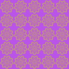 Obraz na płótnie Canvas Pink tile pattern seamless with floral ornaments. Flower Texture for kitchen wallpaper or bathroom flooring, ceramic tile. can be used as wrapping paper, background, fabric print, web page backdrop.