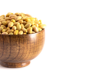 Bowl of Dry Mayocoba Beans Isolated on a White Background