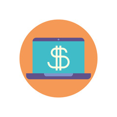 Isolated money laptop vector design