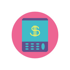 Isolated money cellphone vector design