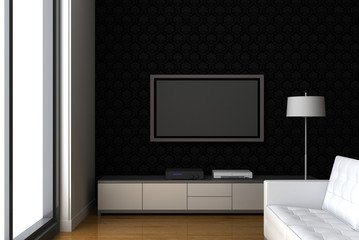 Living home interiors, original 3d rendering and models