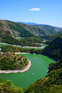 Meander  Of Uvac River Beautiful Sight Seeing  Serbia Europe