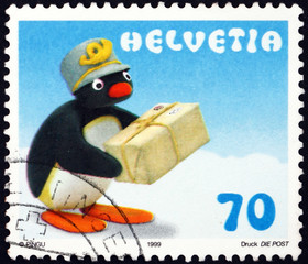 Postage stamp Switzerland 1999 Carrying package