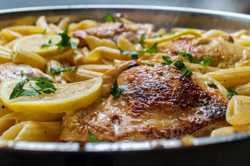 Chicken Thigh Piccata Penne