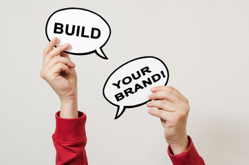 Handwriting text Build Your Brand White Speech Balloon