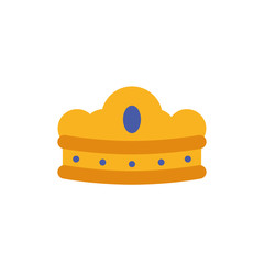 Isolated king blue and gold crown vector design