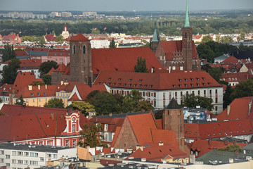 Naklejka na ściany i meble Miasto Wrocław - krajobraz miejski