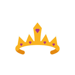 Isolated queen purple and gold crown vector design