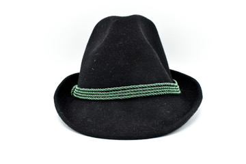 Traditional bavarian mens Oktoberfest hat isolated on white background