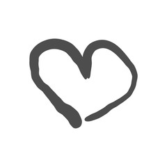 Heart doodle, valentine's day love symbol. Hand drawn illustration.
