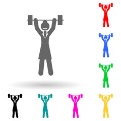 businesswoman, strong multi color style icon. Simple glyph, flat vector of business woman icons for ui and ux, website or mobile application