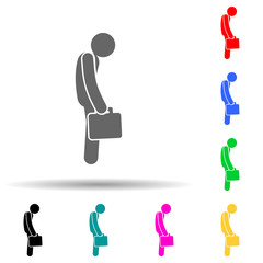 Businessman, sad multi color style icon. Simple glyph, flat vector of businessmen icons for ui and ux, website or mobile application