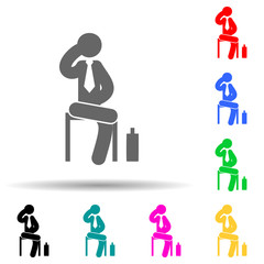 Businessman, sitting, talking multi color style icon. Simple glyph, flat vector of businessmen icons for ui and ux, website or mobile application