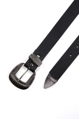 woman belt shoot in studio