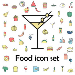 cocktail with olives colored icon. food icons universal set for web and mobile