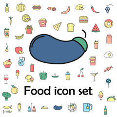 eggplant colored icon. food icons universal set for web and mobile