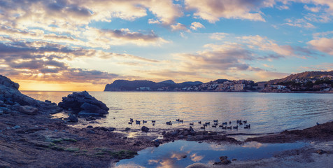 beach in Mallorca at sunset