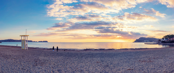 beach in Mallorca at sunset