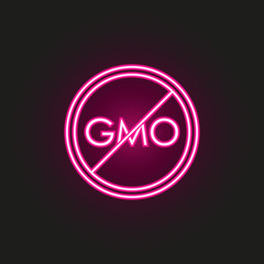 GMO, ban neon style icon. Simple thin line, outline vector of gmo icons for ui and ux, website or mobile application