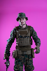 modern warfare soldier pink backgorund