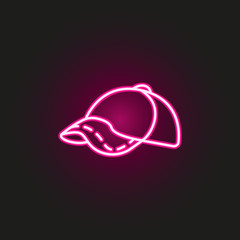 ball cap neon style icon. Simple thin line, outline vector of hats icons for ui and ux, website or mobile application