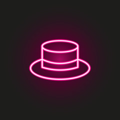 porkpie neon style icon. Simple thin line, outline vector of hats icons for ui and ux, website or mobile application