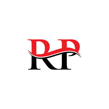 Initial Red And Black letter RP Logo Design Vector Template. RP Letter Logo Design