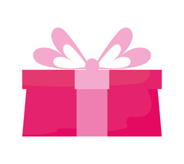 Isolated gift with bowtie vector design