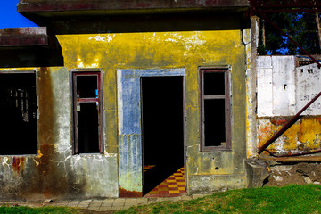 Old building, door and windows. Part of 