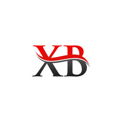 Initial XB Letter Linked Logo. Creative Letter XB Logo Vector With Red and Black Color. XB Logo Design.