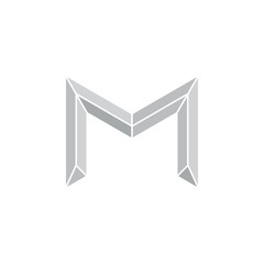 triangle 3d letter m logo vector