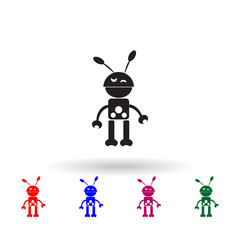Toy robot multi color icon. Simple glyph, flat vector of toys icons for ui and ux, website or mobile application