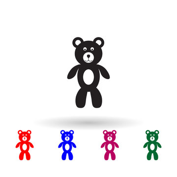 Teddy bear plush toy multi color icon. Simple glyph, flat vector of toys icons for ui and ux, website or mobile application