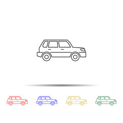 car multi color style icon. Simple thin line, outline vector of transport icons for ui and ux, website or mobile application