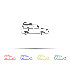 family car multi color style icon. Simple thin line, outline vector of transport icons for ui and ux, website or mobile application