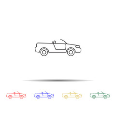 cabriolet car multi color style icon. Simple thin line, outline vector of transport icons for ui and ux, website or mobile application
