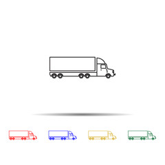 lorry with a trailer multi color style icon. Simple thin line, outline vector of transport icons for ui and ux, website or mobile application on white background