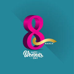 Happy Women's Day Celebration March 8 Vector Template Design Illustration