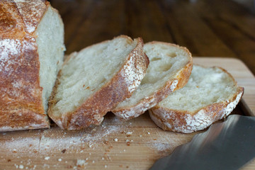 Healthy artisan como bread slices