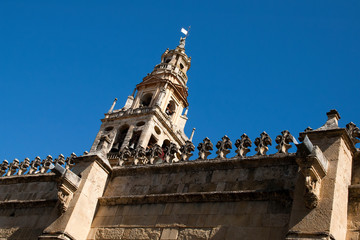 Fototapeta na wymiar Cordoba Spain, looking up at the Mosque-cathedral bell tower
