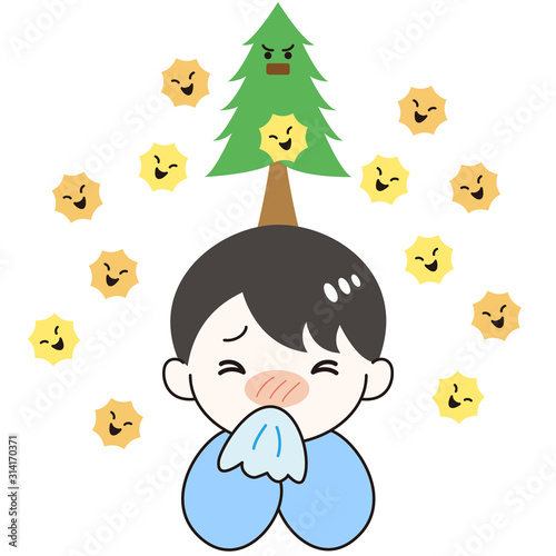 花粉症男性症状鼻水スギ花粉wall Mural Wallpaper Murals 有枝ダフニア