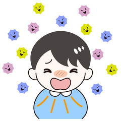 男の子　風邪　ウイルス　症状　咳　苦しい