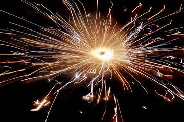 sparkler on black background