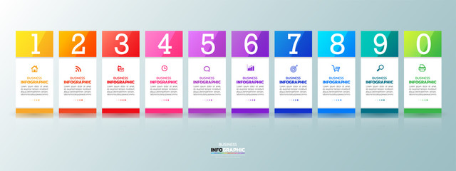 10 steps infographic design template.