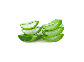 Fresh alo vera on white background