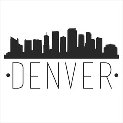 Denver Colorado Skyline Silhouette City Design Vector Famous Monuments
